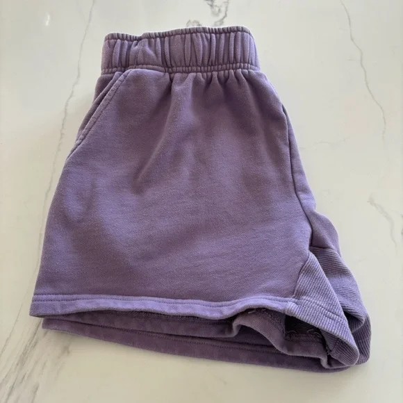 GUC Basin + Range Women’s French Terry Sweat Shorts in lavender (100% cotton) - Picture 8 of 12
